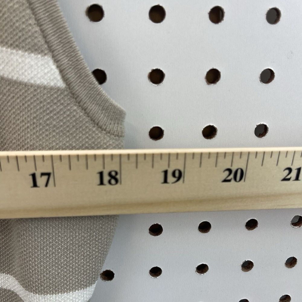 Calvin Klein Dress White/Tan Midi Striped Sz L Classy Great Quality Staple - Picture 4 of 4